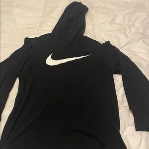 Nike Men's Black and White Hoodie